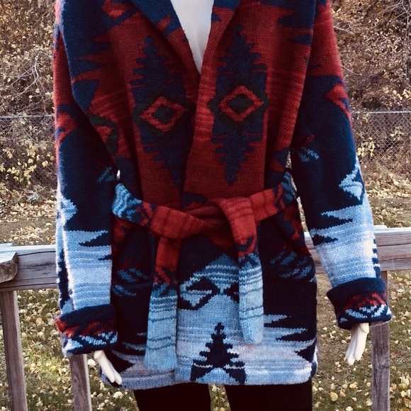 Ralph Lauren Hand Knit Belted Sweater Jacket - Picture 6 of 7